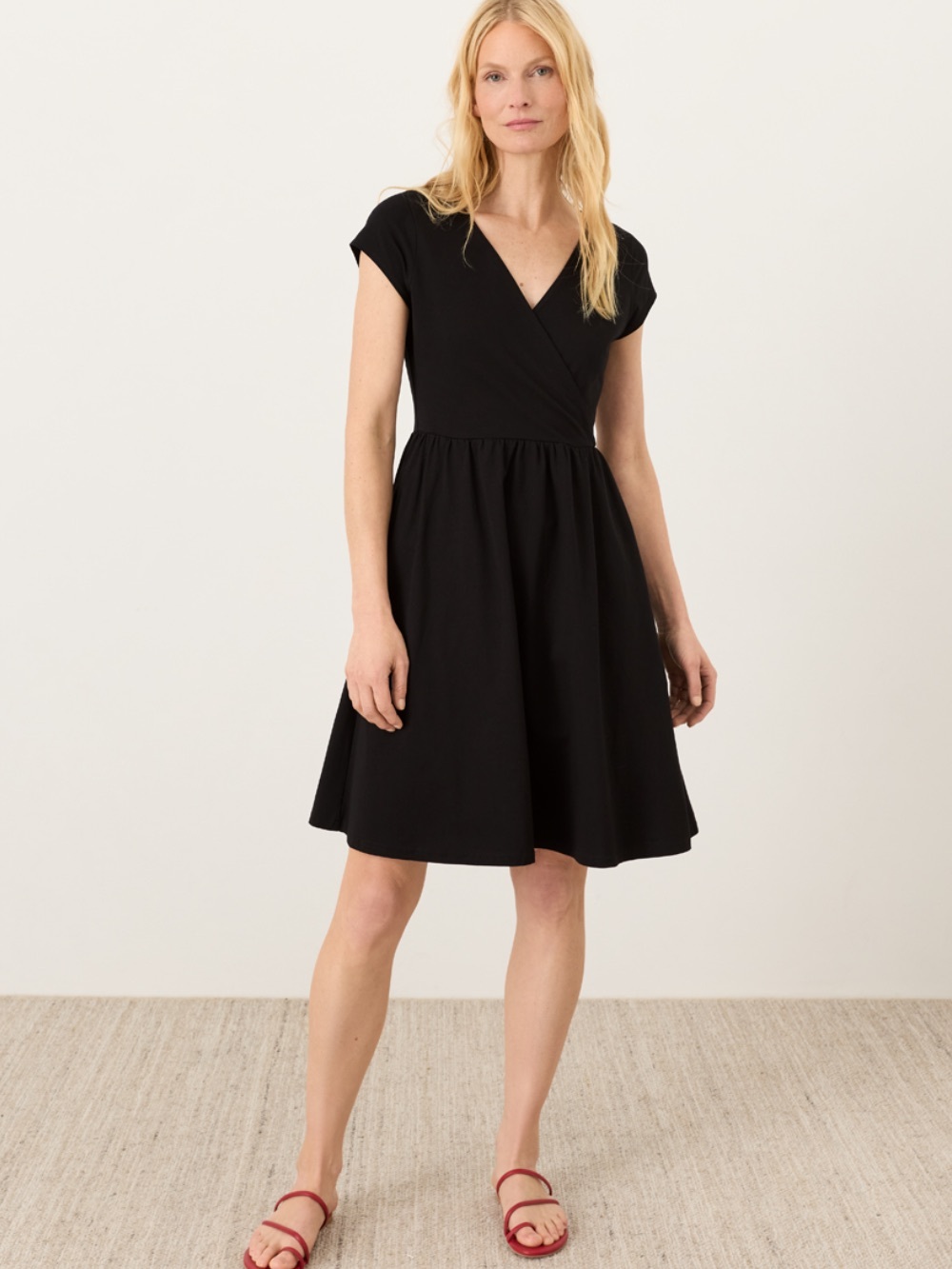 NEW Organic Fit & Flare Crossover (Faux Wrap) Dress Small